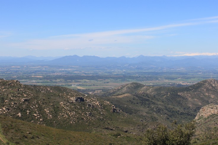 View westward over Spanish countryside, as seen from the Col de Perer.